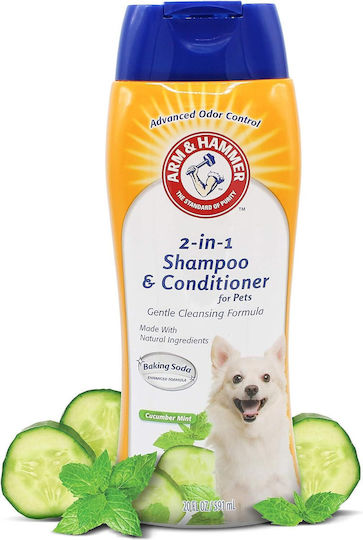 Șampon Balsam 2 În 1 Pentru Câini Arm & Hammer Curățare Eficientă Bicarbonat De Sodiu Fără Lacrimi Aromă De Castravete 591 Ml