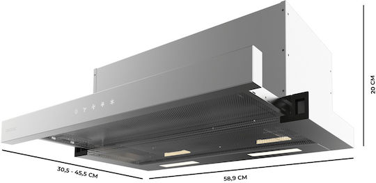 Cecotec Bolero Flux TLT 604000 Прибиращ се Кухненски аспиратор 60cm Inox