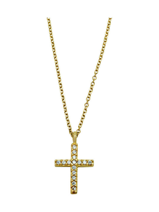 Savvas Design Vergoldetes Kreuz 9K mit Kette AKOL01258