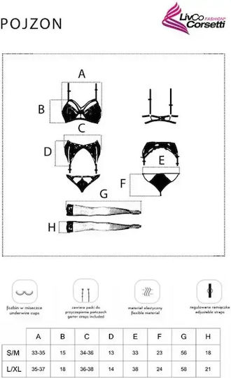 Pojzon Sexy Dessous-Set Mit Spitze 4 Stück Lc 90670 L Xl