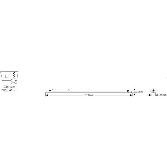 LED line LED Iluminare Liniară Plafon 40W Alb Cald