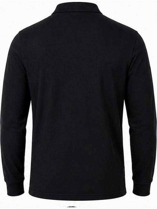 Polo Langarm Herrenbluse Schwarz