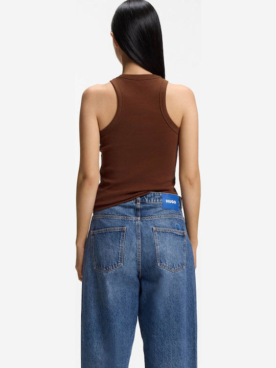 Women's Cotton Sleeveless Brown Blouse