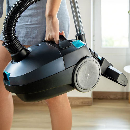 Cecotec Conga Powerbag 2000 Compact Plus Ηλεκτρική Σκούπα 800W με Σακούλα 2lt Γκρι