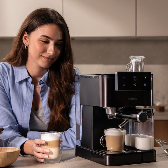 Cecotec Power Espresso ColdBrew Latte Dark Espresso Machine 1350W 20bar Pressure for Cappuccino Black 108988