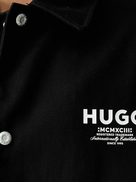 Long Sleeve Cotton Overshirt In Regular Fit White-Black