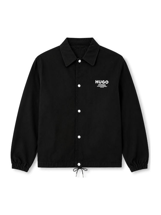 Long Sleeve Cotton Overshirt In Regular Fit White-Black