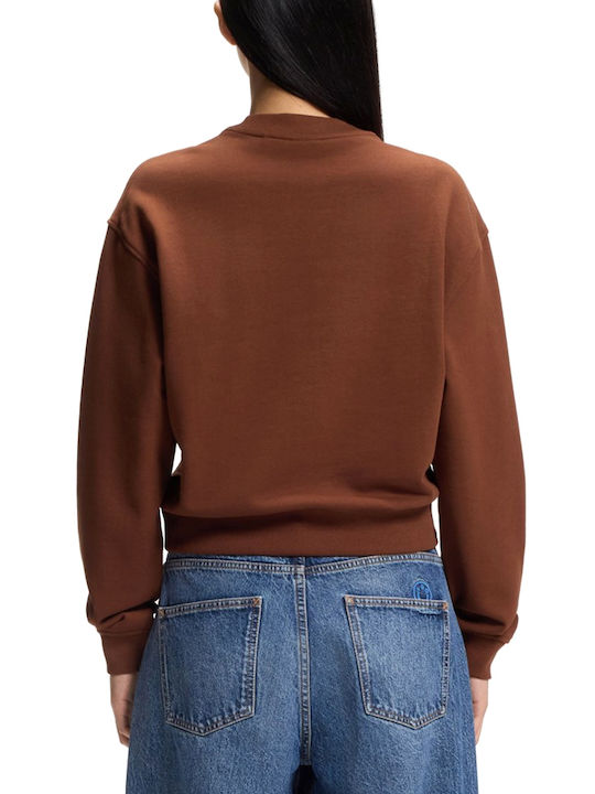 Hugo Delessa Crew Lang Damen Sweatshirt Braun