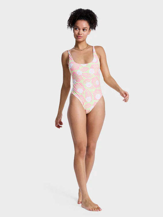 One Piece Swimsuit Floral Green