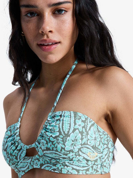 Strapless Bikini Top A Cup With Padding Green