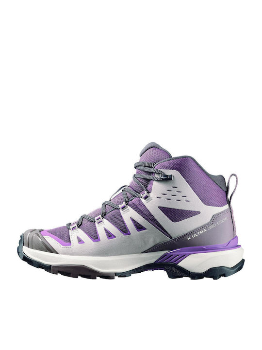 Salomon X Ultra 360 Edge Mid Gtx Дамски Планински Боти Водоустойчиви с Мембрана Gore-Tex Лилави