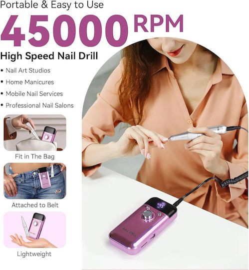 Battery Nail Drill with 45000 Rounds per Minute
