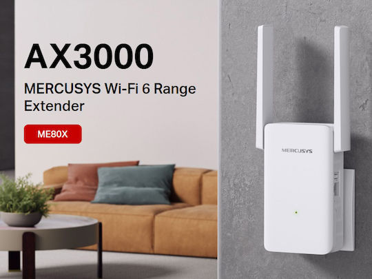 Mercusys ME80X v1 WiFi Extender Dual Band (2.4 & 5GHz) 3000Mbps