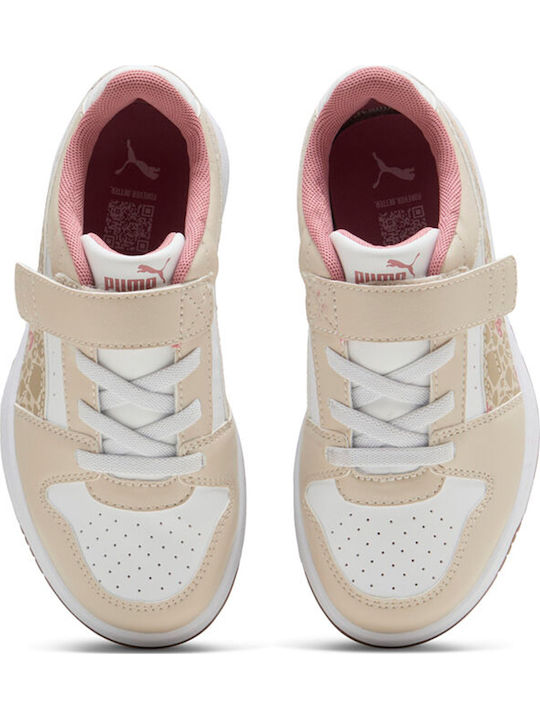 Rebound Kids Sneakers with Hoop & Loop Closure Multicolour