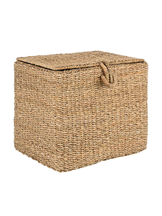 Estia Nerina Storage Basket Wicker with Lid Beige 45x34x40cm