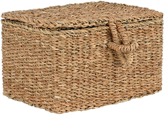 Estia Nerina Storage Basket Wicker with Lid Beige 25x14x15cm