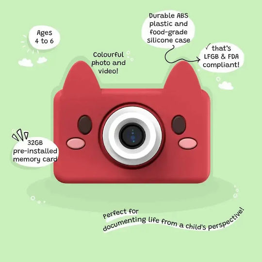 Fox Kids Camera 12MP Red