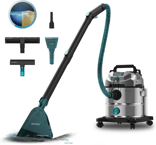 Cecotec Pro Conga CarpetClean 20000 Pro Ultra Aspirator Umed-Uscat 1600W cu Recipient din Inox 20lt Argintiu