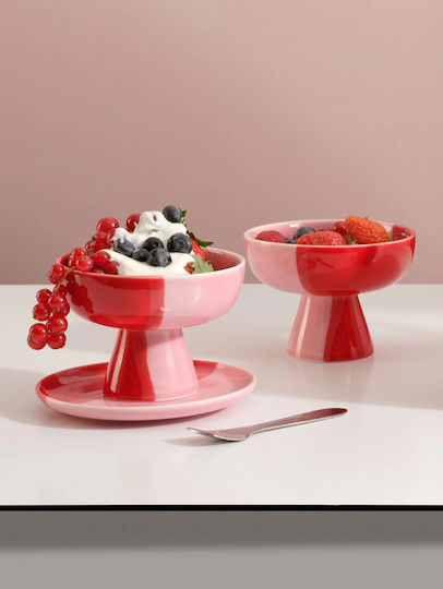 ASA Selection Joy Ice Cream Serving Bowl Round Porcelain Red Diameter 11cm