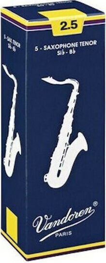 Vandoren Tenor Sax Traditional Reeds Strength 2.5 Reed 1 Pc