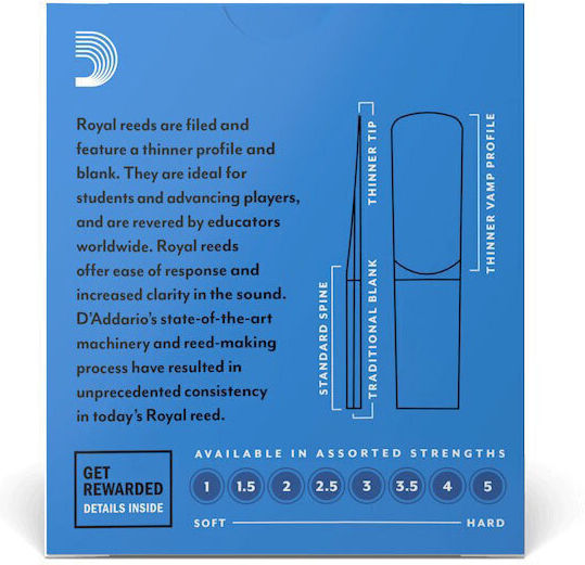 Daddario Royal Alto Sax Anci Pentru Instrumente De Suflat Pentru Saxofon