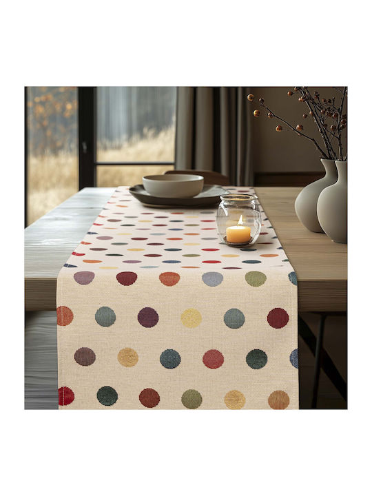 Beauty Home Confetti Christmas Tablecloth Runner Beige 32x150cm