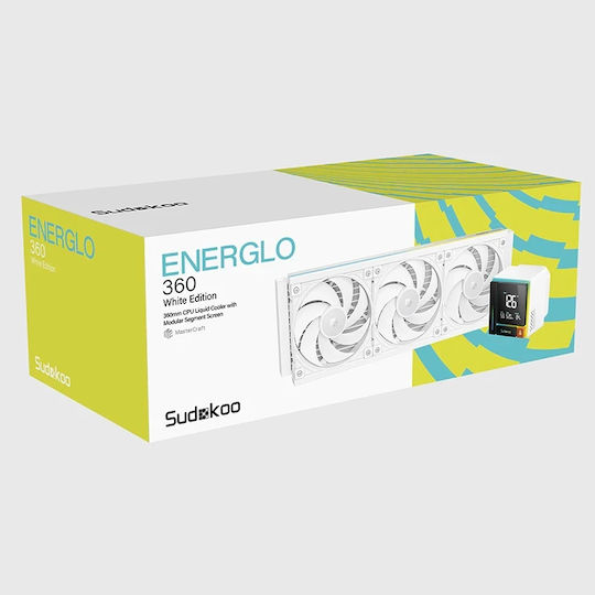 Sudokoo Energlo 360 Υδρόψυξη AIO CPU με 3 Ανεμιστήρες 120mm και ARGB Φωτισμό Λευκή