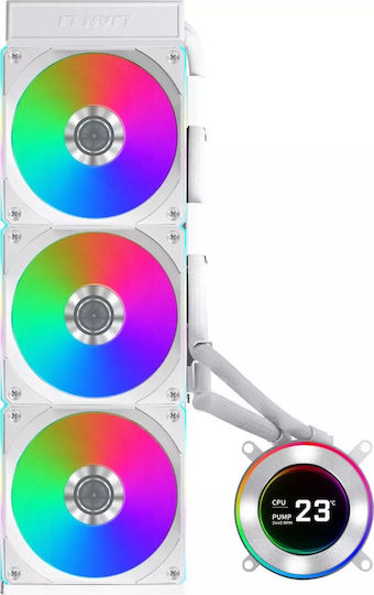 Lian Li Hydroshift II LCD-C 360CL Охлаждане AIO CPU с 3 Вентилатора 120mm и ARGB Осветление Бял
