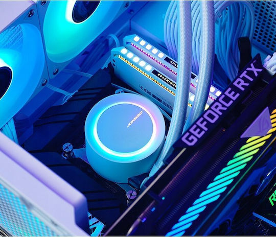 Jonsbo TG-360 Охлаждане AIO CPU с 3 Вентилатора 120mm и ARGB Осветление Бял