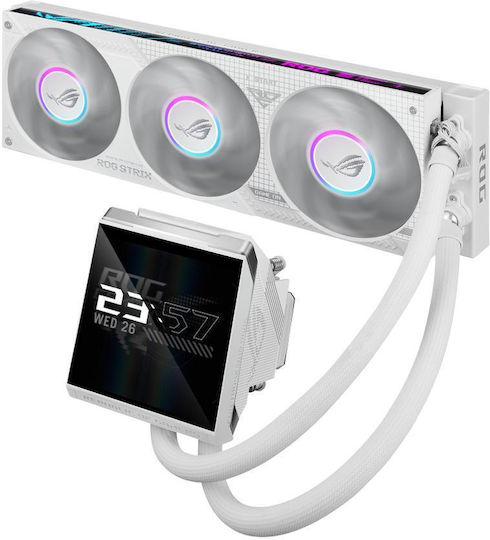 Asus ROG Strix LC IV 360 AIO CPU Liquid Cooling with 3 120mm Fans and ARGB Lighting White