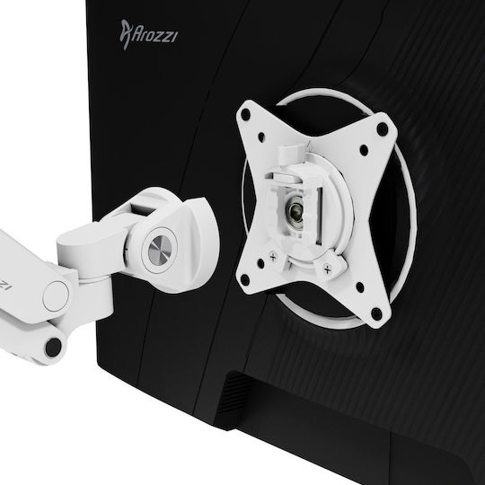 Arozzi Alzare Neo Single Computer Monitor Ständer bis 32" mit Verlängerungsarm Weiß
