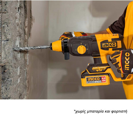 Ingco CRHLI20248 Cordless Brushless 20V Solo Rotary Hammer with SDS Plus Socket