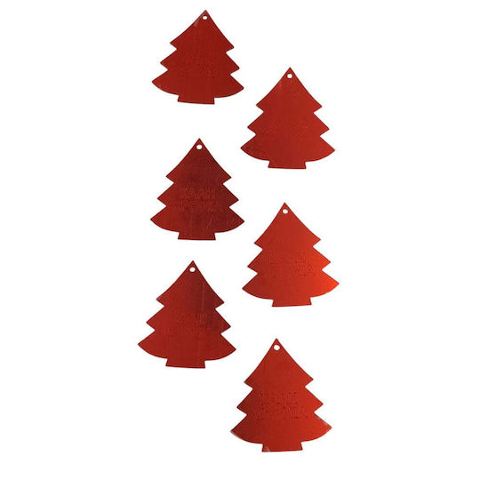 Christmas Stickers Small Trees Happy New Year 5cm 6 Pieces 2 Colors Gold