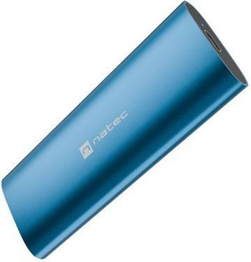 Natec Rhino Festplattengehäuse für M.2 SATA III NVME mit Type-C Konnektivität in Blauer Farbe
