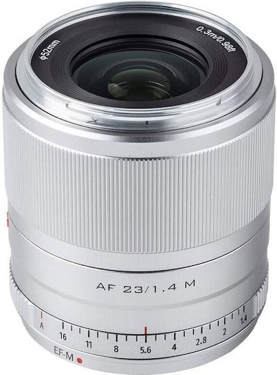 Viltrox Crop Obiectiv Foto AF 33mm f/1.4 M Fix pentru Montura Canon EF-M Silver