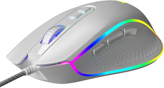 Modecom Mouse de gaming RGB 12800 DPI Alb