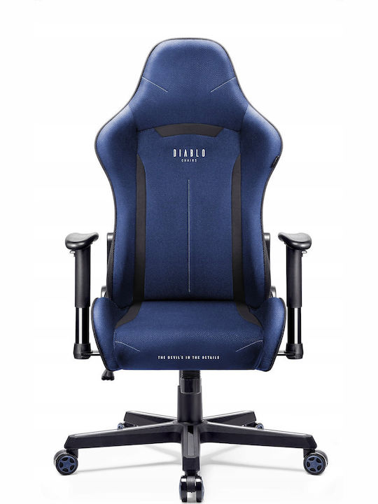 Diablo X-Starter Normal Size Artificial Leather Gaming Chair with Adjustable Arms Navy Blue