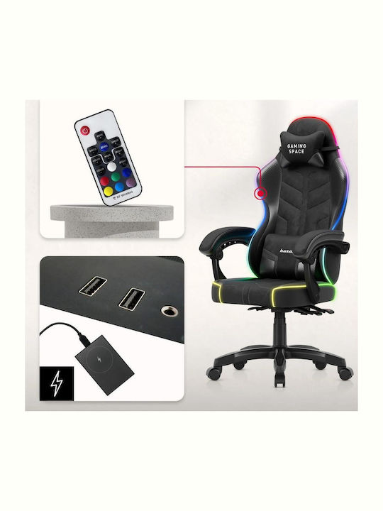 Huzaro Force 2.7 Текстилен Геймърски Стол с RGB Осветление Черен