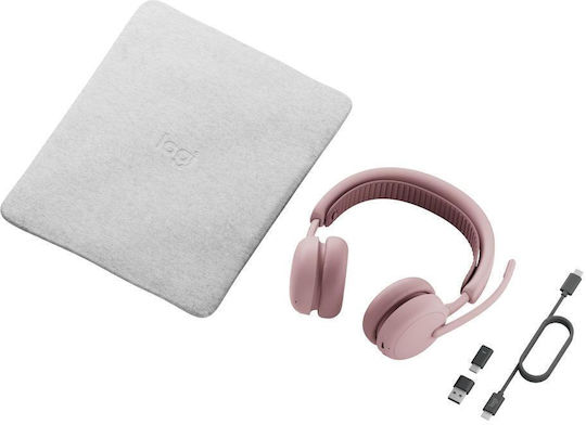Logitech Zone Wireless 2 ES On Ear Мултимедийни слушалки с микрофон и свързаност Bluetooth в розов цвят
