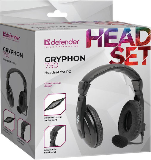 Defender Gryphon 750 Over Ear Multimedia Headphone with Microphone 3.5mm Jack