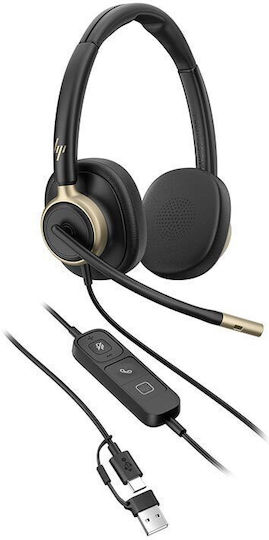 HP Mission 825 On Ear Căști multimedia cu microfon și conexiune USB-C