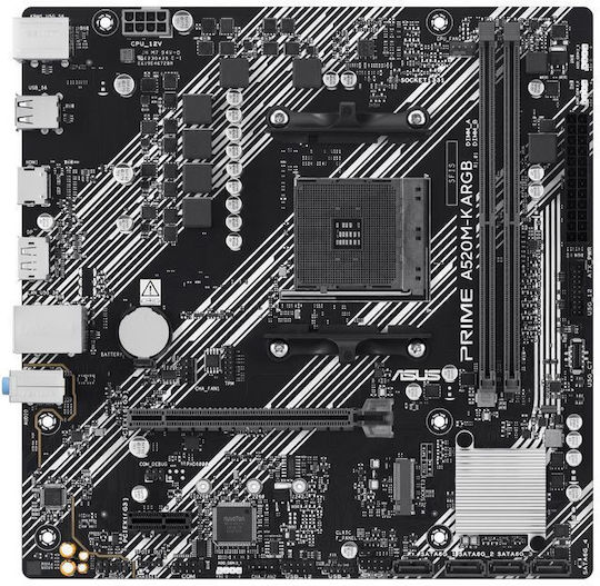Asus Prime A520M-K ARGB Motherboard Micro ATX με AMD AM4 Socket 90MB1R00-M0EAY0