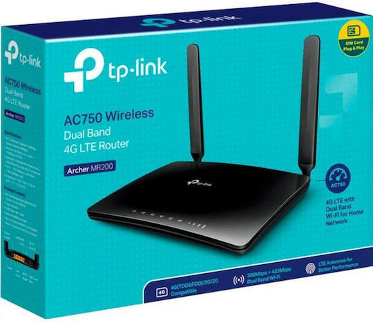 TP-LINK Archer MR200 v8 Wireless 4G Router Wi‑Fi 5 with 4 Ports