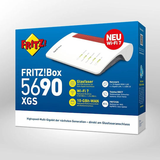 AVM Router Fritz! BOX 5690 XGS Edition Ασύρματο Wi‑Fi 7 mit 2 Anschlüssen 2.5 Gigabit