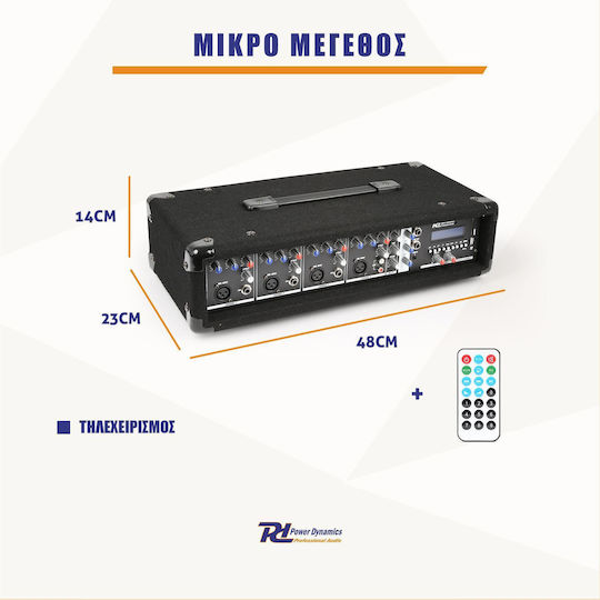 Power Dynamics PDM-C405A 171.157 Consolă Analogică Mixer Audio și Console 4.0 Canale / 4 Intrări XLR și Bluetooth