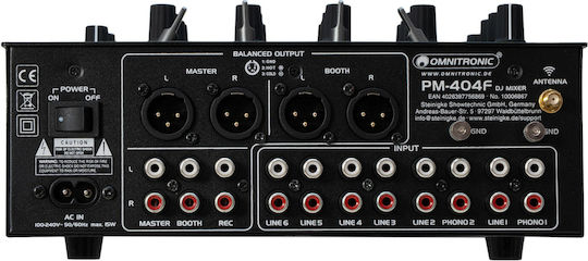 Omnitronic PM404F Analog Mixer 2 Channels & Bluetooth