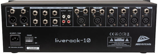 Audien LIVERACK-10 SOCON448 Αναλογική Κονσόλα 10 Καναλιών / 6 Εισόδους XLR & Bluetooth