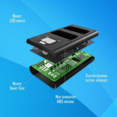 Newell Double Battery Charger Compatible with Panasonic