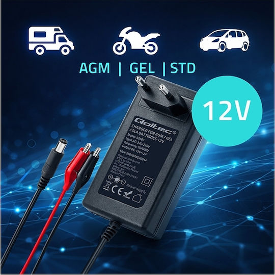 Qoltec Batterieladegerät 12V 2A 24W