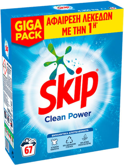 Skip Clean Power Laundry Detergent Powder 4.355kg (67 Measuring Cups)